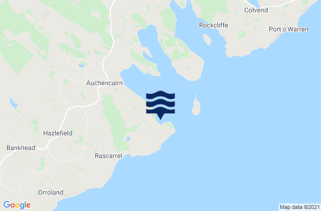 Mapa da tábua de marés em Balcary Bay, United Kingdom