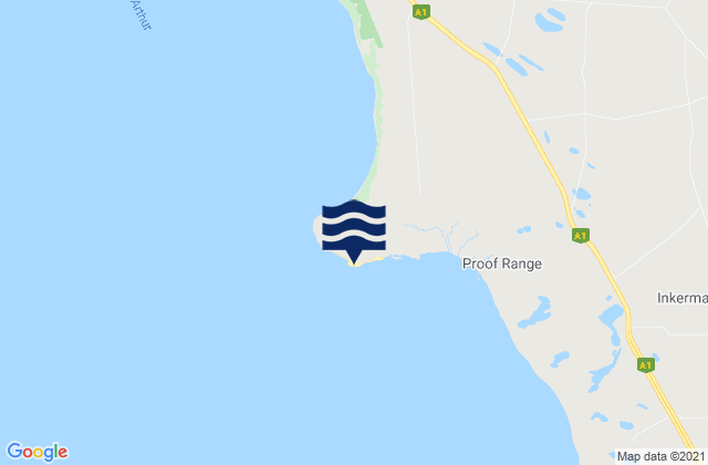 Mapa da tábua de marés em Bald Hill Beach, Australia