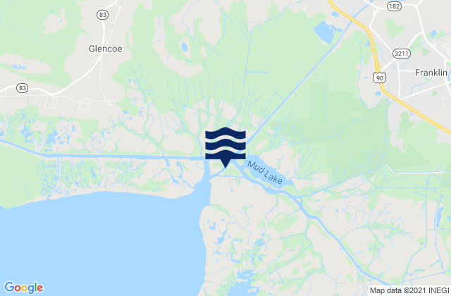 Mapa da tábua de marés em Baldwin, United States