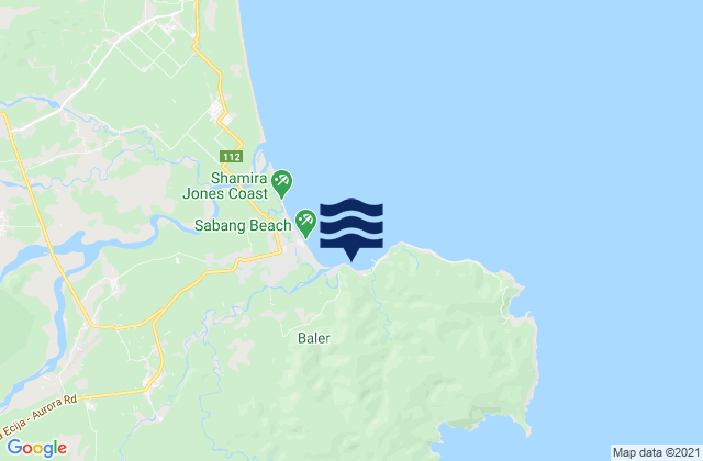 Mapa da tábua de marés em Baler Bay, Philippines