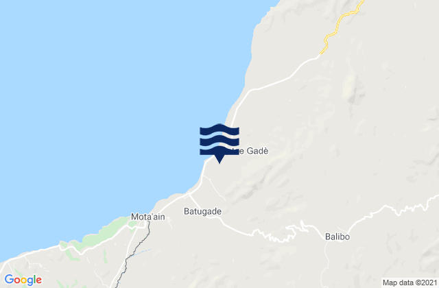 Mapa da tábua de marés em Balibo, Timor Leste