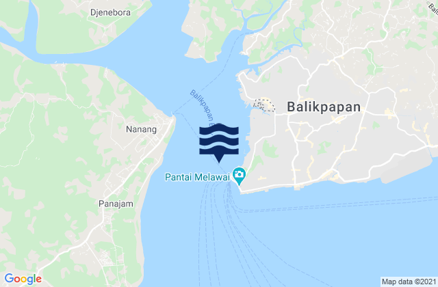 Mapa da tábua de marés em Balik Papan, Indonesia