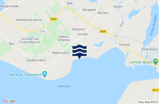 Mapa da tábua de marés em Balk, Netherlands