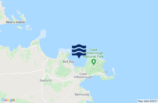 Mapa da tábua de marés em Ball Bay, Australia