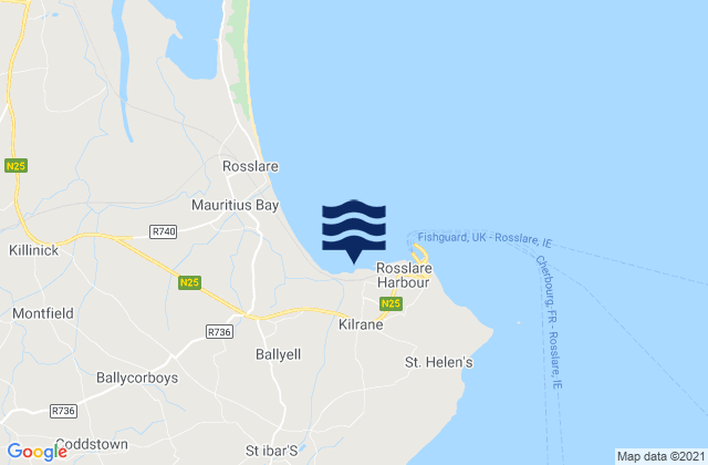 Mapa da tábua de marés em Ballygerry, Ireland