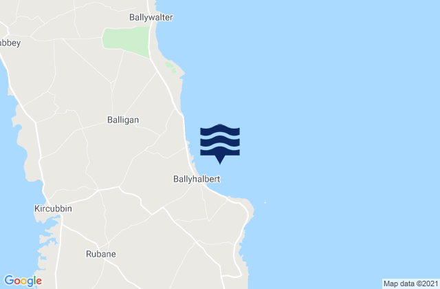 Mapa da tábua de marés em Ballyhalbert Bay, United Kingdom