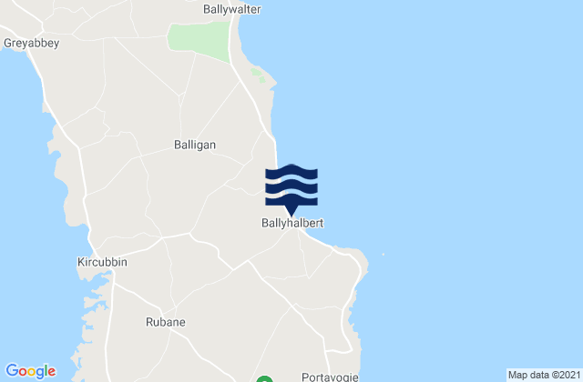 Mapa da tábua de marés em Ballyhalbert, United Kingdom