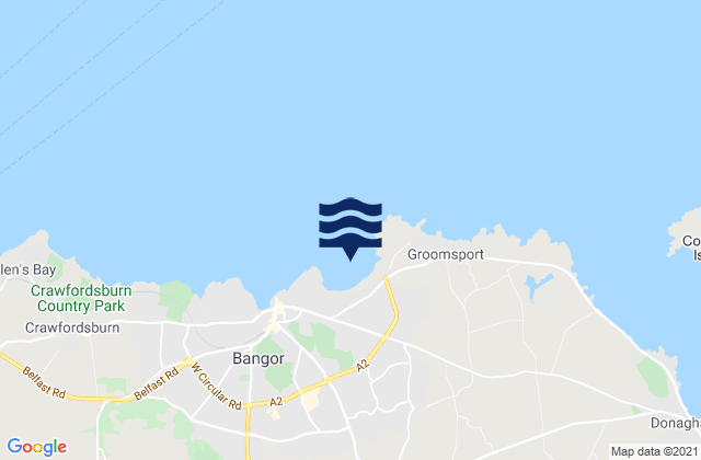 Mapa da tábua de marés em Ballyholme Bay, United Kingdom