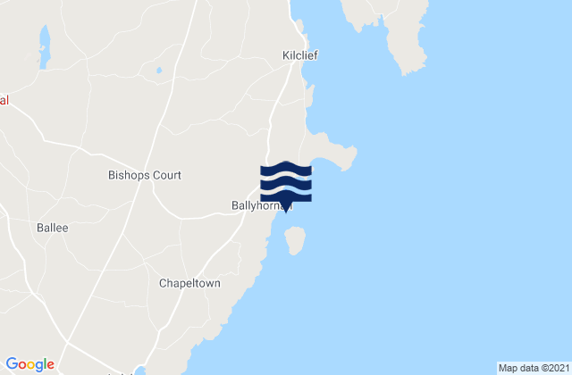 Mapa da tábua de marés em Ballyhornan Bay, United Kingdom