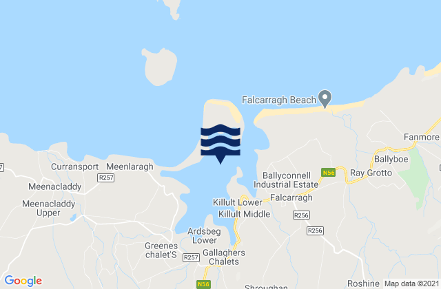 Mapa da tábua de marés em Ballyness Bay, Ireland