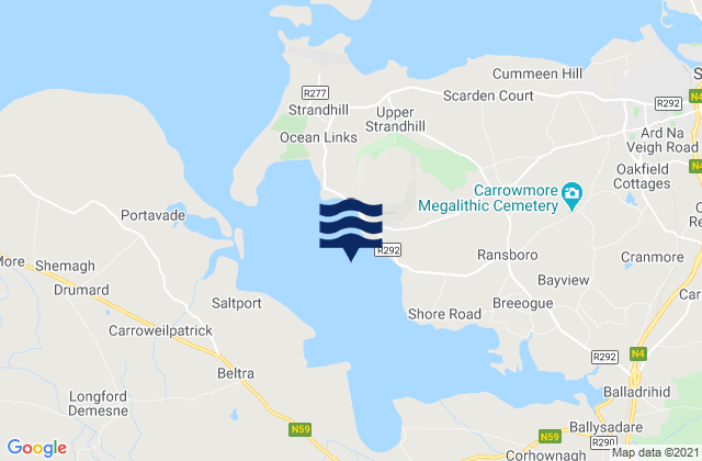 Mapa da tábua de marés em Ballysadare Bay (Culleenamore), Ireland