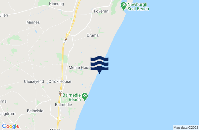 Mapa da tábua de marés em Balmedie to Newburgh, United Kingdom