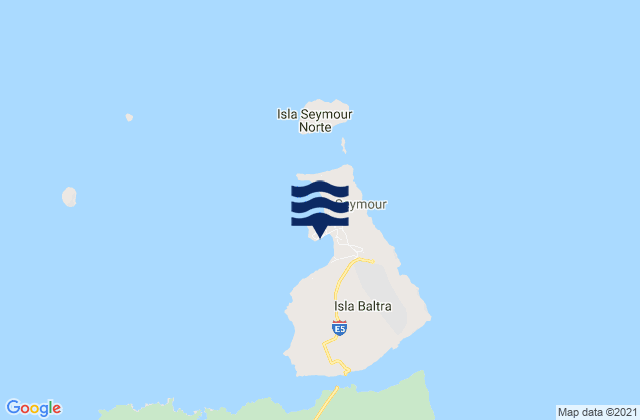 Mapa da tábua de marés em Baltra (Galapagos Is.), Ecuador