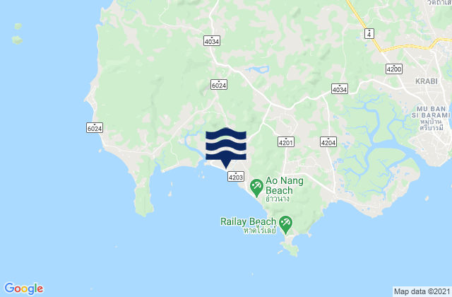 Mapa da tábua de marés em Ban Ao Nang, Thailand