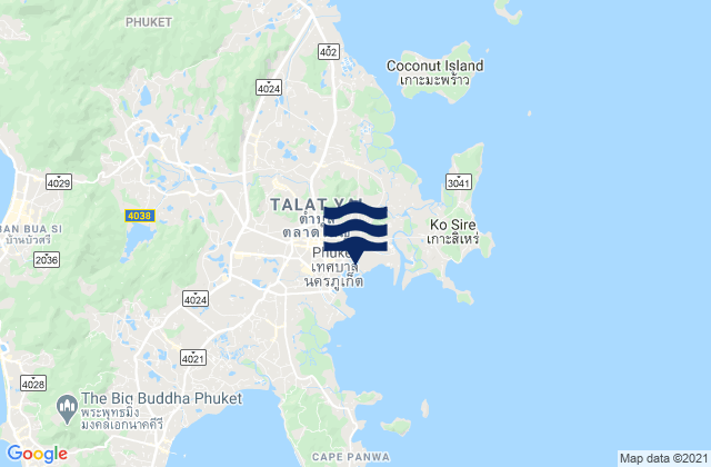 Mapa da tábua de marés em Ban Talat Nua, Thailand