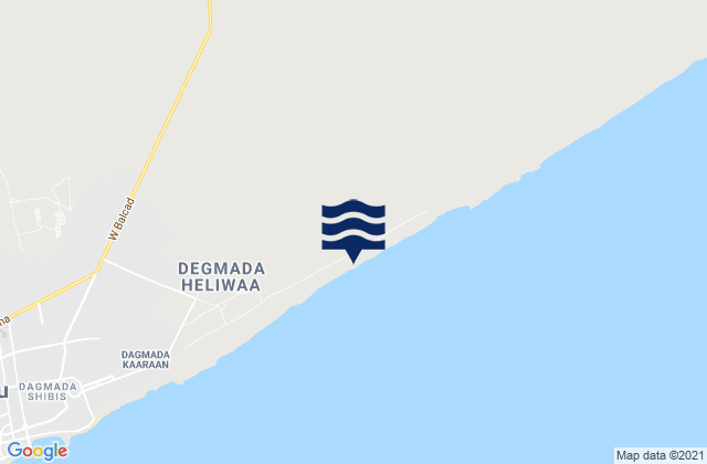 Mapa da tábua de marés em Banadir, Somalia