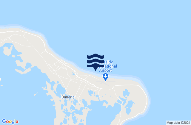 Mapa da tábua de marés em Banana Village, Kiribati