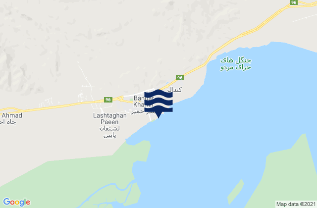 Mapa da tábua de marés em Bandar-e Khamīr, Iran