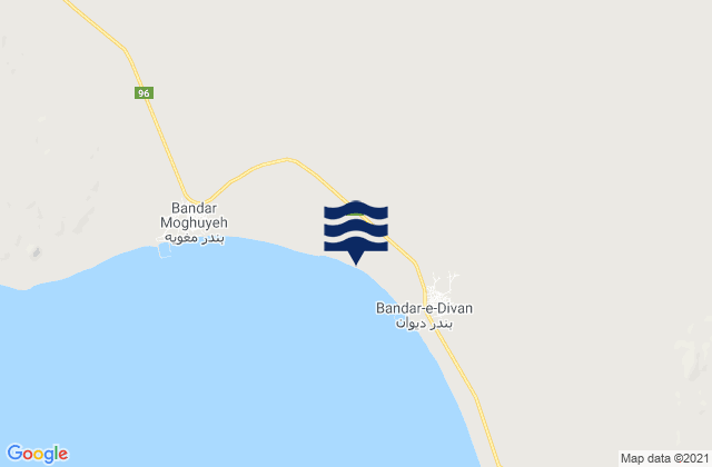 Mapa da tábua de marés em Bandar Lengeh, Iran