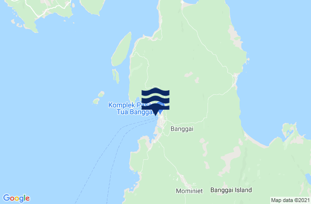 Mapa da tábua de marés em Banggai, Indonesia