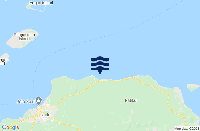 Mapa da tábua de marés em Bangkal, Philippines
