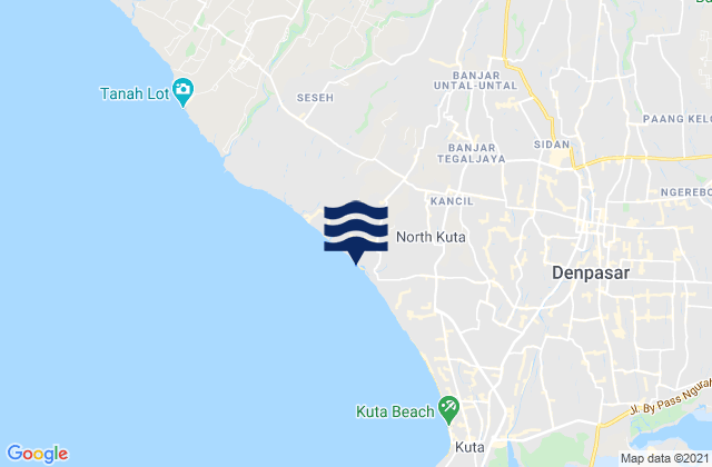 Mapa da tábua de marés em Banjar Karangsuling, Indonesia