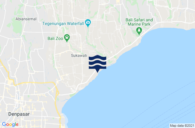 Mapa da tábua de marés em Banjar Sedang, Indonesia
