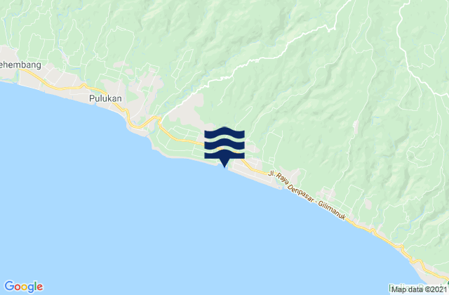 Mapa da tábua de marés em Banjar Swastika, Indonesia