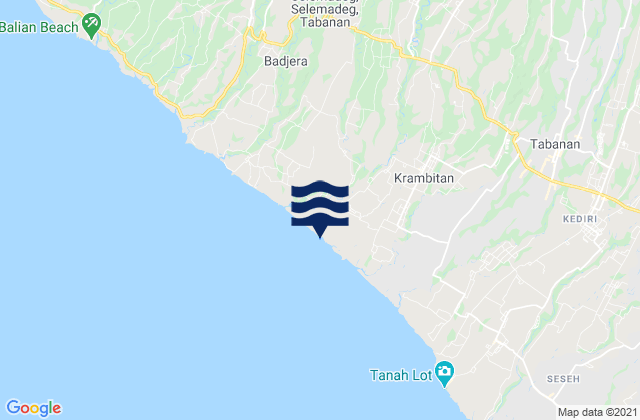 Mapa da tábua de marés em Banjar Tibubiyu Kaja, Indonesia