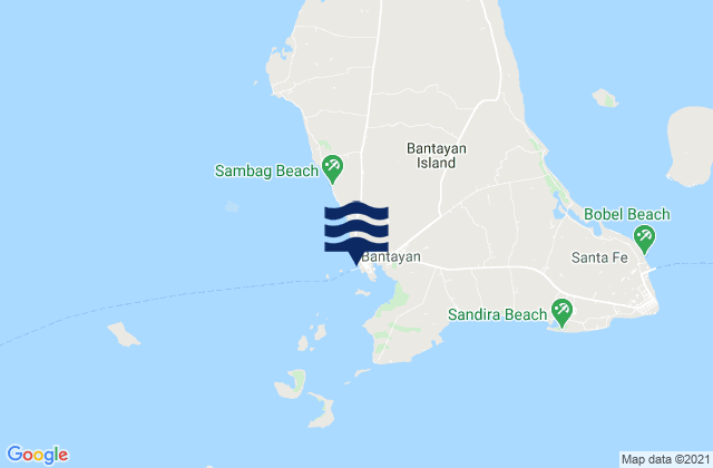 Mapa da tábua de marés em Bantayan (Bantayan Island), Philippines