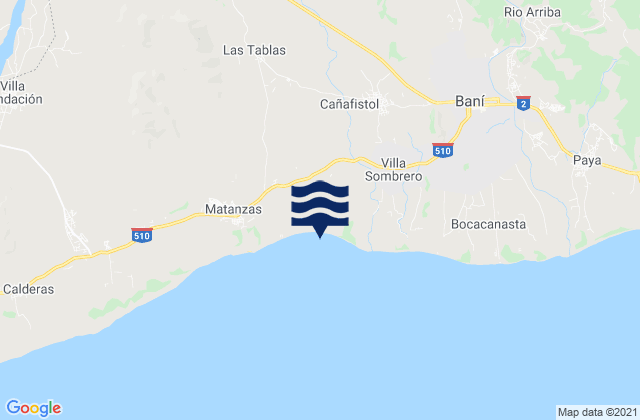 Mapa da tábua de marés em Baní, Dominican Republic