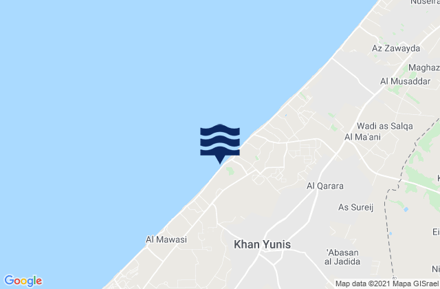Mapa da tábua de marés em Banī Suhaylā, Palestinian Territory