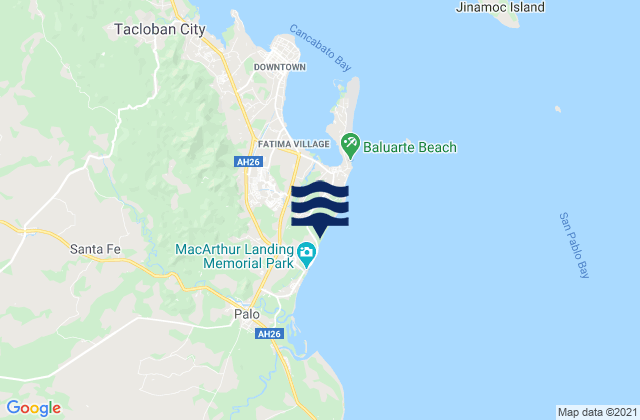 Mapa da tábua de marés em Baras, Philippines