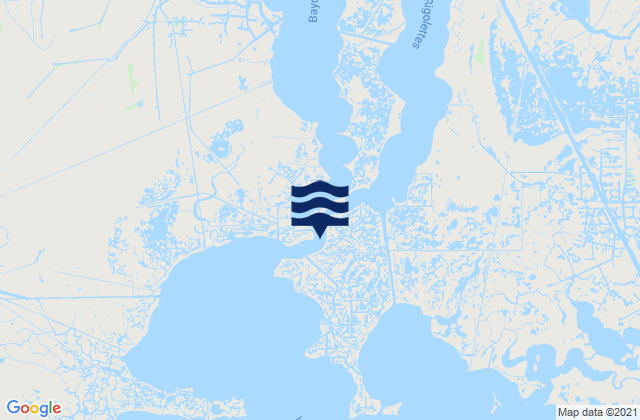 Mapa da tábua de marés em Barataria, United States
