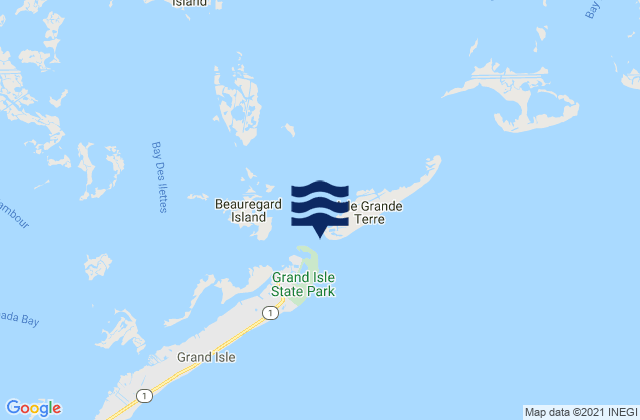 Mapa da tábua de marés em Barataria Pass Barataria Bay, United States