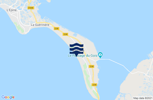 Mapa da tábua de marés em Barbâtre, France