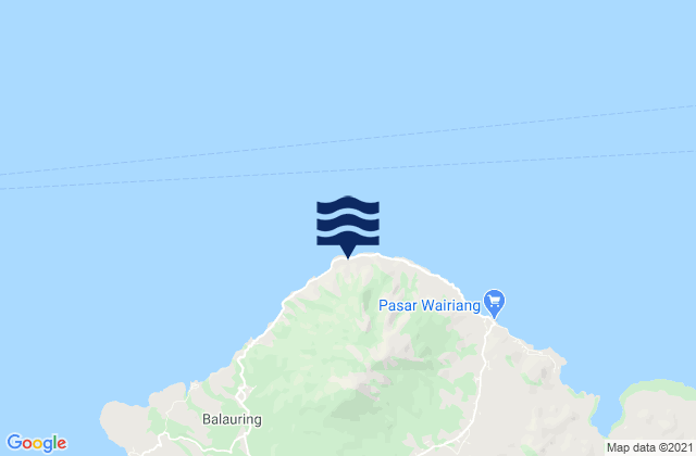Mapa da tábua de marés em Bareng, Indonesia