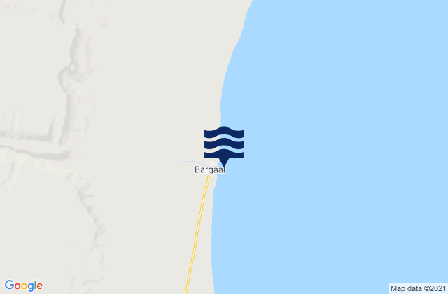 Mapa da tábua de marés em Bargaal, Somalia