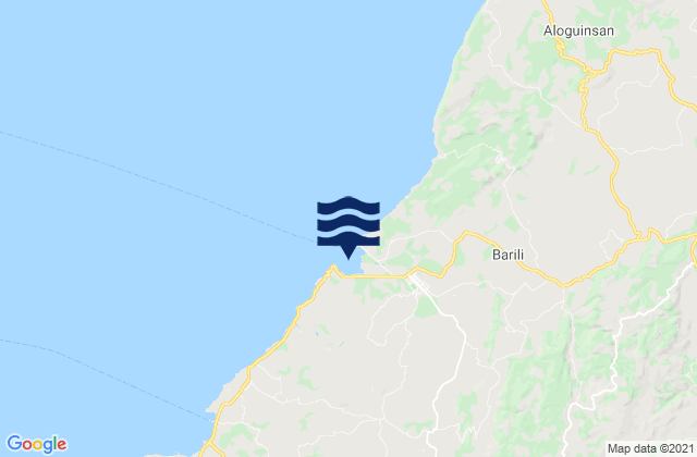 Mapa da tábua de marés em Barili Bay, Philippines