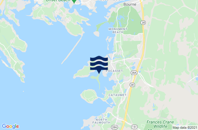 Mapa da tábua de marés em Barlows Landing, United States