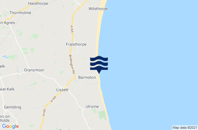 Mapa da tábua de marés em Barmston Beach, United Kingdom