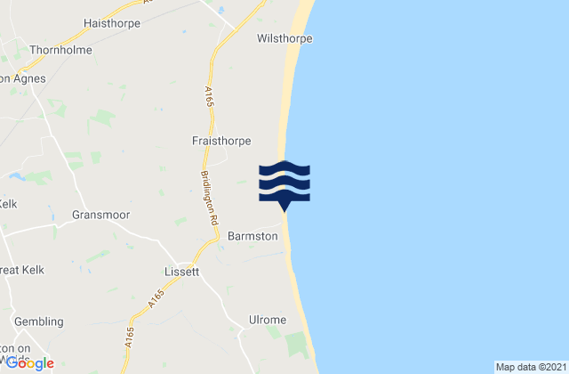 Mapa da tábua de marés em Barmston, United Kingdom