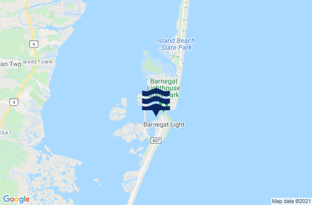 Mapa da tábua de marés em Barnegat Inlet (Uscg Station), United States