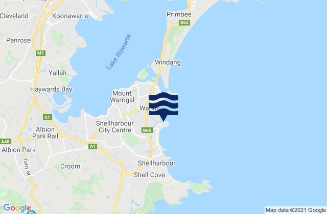 Mapa da tábua de marés em Barrack Point, Australia