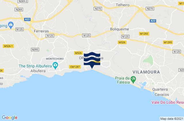Mapa da tábua de marés em Barranco da Belharucas, Portugal