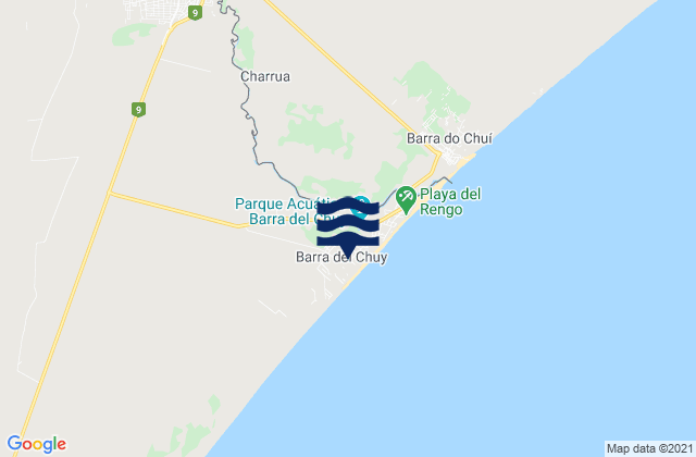 Mapa da tábua de marés em Barre del Chuy, Brazil