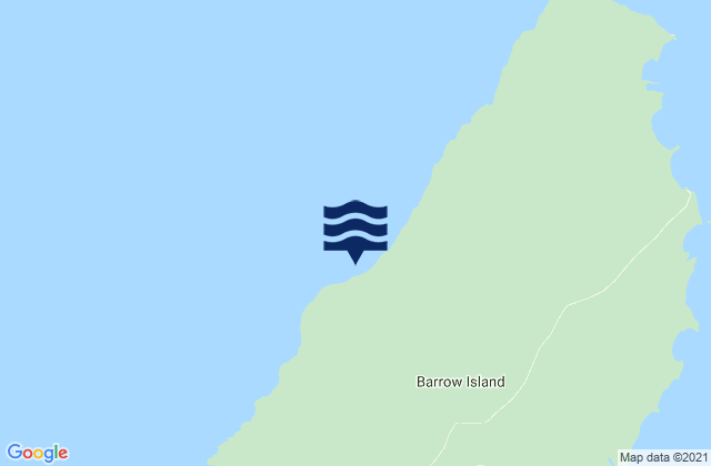 Mapa da tábua de marés em Barrow Island, Australia