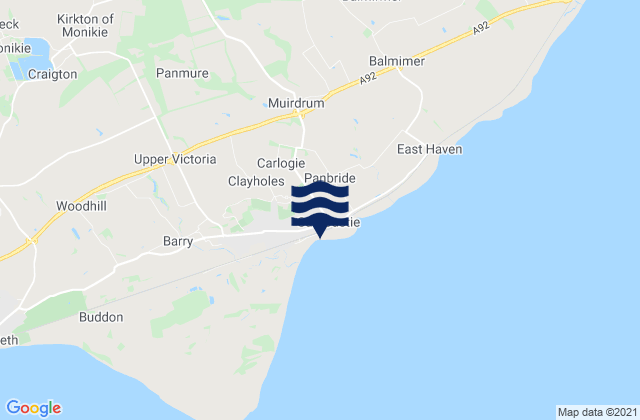 Mapa da tábua de marés em Barry Sands Beach, United Kingdom