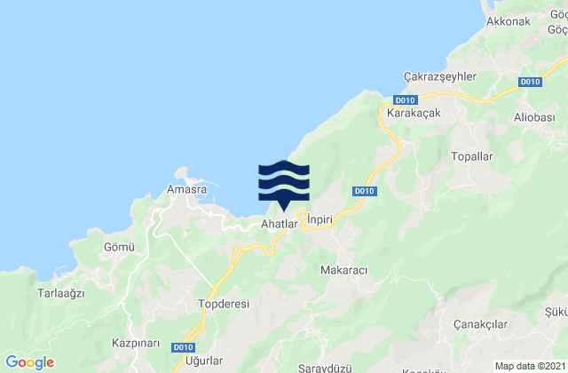 Mapa da tábua de marés em Bartın, Turkey