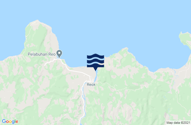 Mapa da tábua de marés em Baru, Indonesia